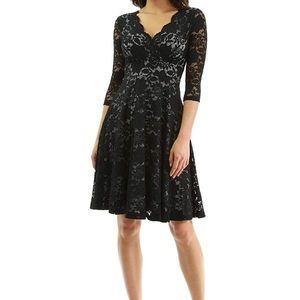 Women 3/4 Sleeve Fit and Flare Dress